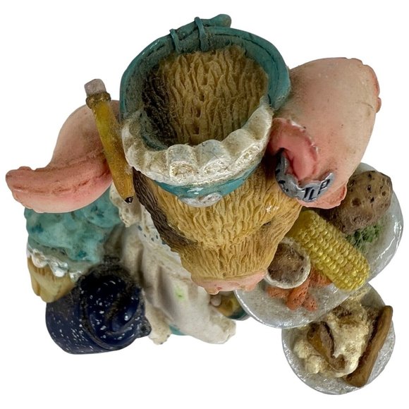 Enesco This Little Piggy Figurine Serving Up The Slop 1995 TLP Vintage - Picture 9 of 10